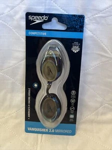 Speedo Competitive Vanquisher 2.0 Swimming Goggles Racing Deep Gold/Blk Mirrored - Bild 1 von 3