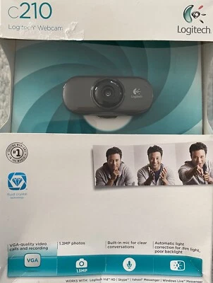 Logitech C210 HD Pro Webcam - Black  NEW Sealed Free Shipping - Image 1 of 4