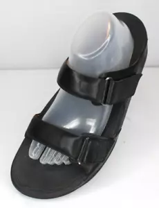 Fitflop Sandali Slides Doppio Cinturino Donna 11 Pelle Nero Gancio N Loop Comfort - Foto 1 di 16