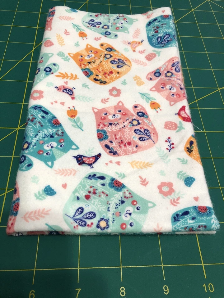 Snuggle Flannel Cats Floral Kitties With Birds Fat Quarter - Image 1 of 1