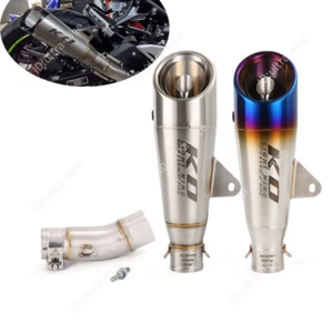 For Kawasaki Z400 Ninja 400 500 Exhaust Tips Mid Pipe 51mm Muffler Silencer Pipe - Picture 1 of 12