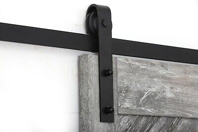 6.6FT Sliding Barn Door Hardware Kit Black Modern Closet Hang Style Track Rail • 45.55$