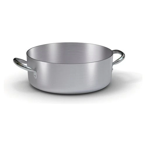 Casseruola bassa con 2 maniglie, cm.36, colore argento, in alluminio, marca - Immagine 1 di 2