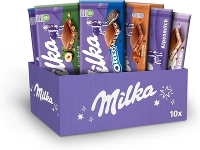Barritas de chocolate alpino cremosas mixtas Milka, surtido de cinco sabores, barras de 90 g (10- Foto 1 de 4