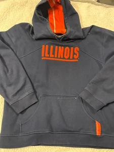 Nike Mens Size XL University Of Illinois Hoodie Navy Blue Fighting Illini - Picture 1 of 8
