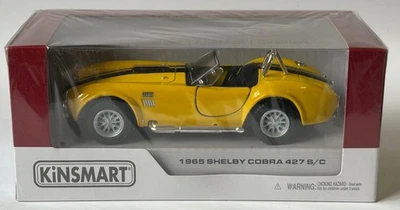 1965 Shelby Cobra American Car Model Diecast Toy Yellow 1:32 Scale Kinsmart - Image 1 of 4