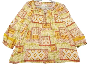 Jane + Delancey Top Damen Medium M Mehrfarbig Geometrisches Muster 3/4 Arm Rundhalsausschnitt - Bild 1 von 14