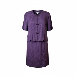 Lady Dorby Dress 24W Purple Vintage Petite Short Sleeve Maxi Length One Piece NW - Picture 1 of 6