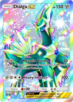 Pokemon Pocket TCG Trading Card 2 Star Shiny Dialga EX Mega Rising - Image 1 of 2