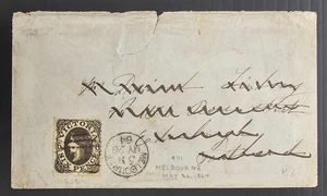 1864 Victoria Australia 6d Jet Black Modified Oval on Cover Melbourne-Scotland - Picture 1 of 2