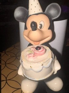 Vintage Lenox Mickey Mouse Happy Birthday Figurine Ruby July Disney Disneyana - Picture 1 of 8