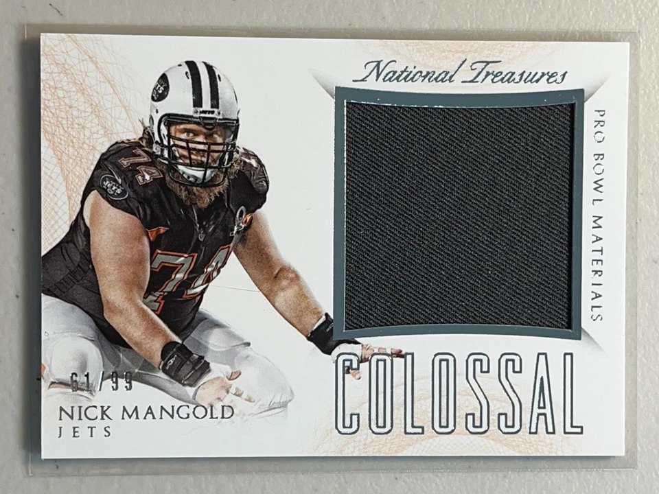 Nick Mangold 2015 Panini National Treasures /99 Colossal Pro Bowl Jersey CPB-NM - Image 1 of 2