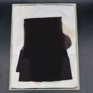 Saks Fifth Avenue Stockings 408 9.5-10 W Cantrece II Black Illusion 6 Pairs Vtg - Picture 1 of 7