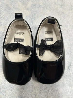 Carter 6-9 Months Shoes Girls Black Dress Shoes - Image 1 of 2