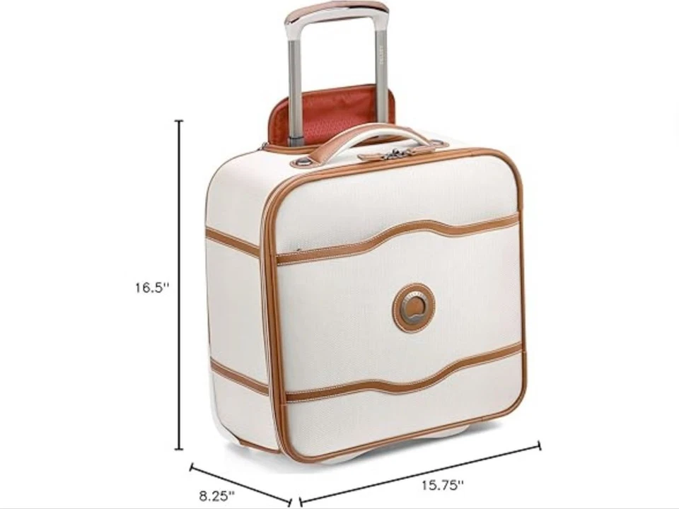 NEW DELSEY Paris Chatelet 2.0 Underseat Luggage 16" Angora Cream Carry On Bag - Image 1 of 4