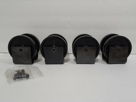Pocket Door Rollers Wheels Metal Plastic Black Runner Wheels 3" NOS Set of 4 Tra Cover