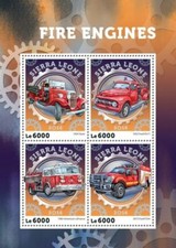 2016 Sierra Leone FIRE ENGINES & TRUCKS Firefighting Vehicles Stamp Sheet #109