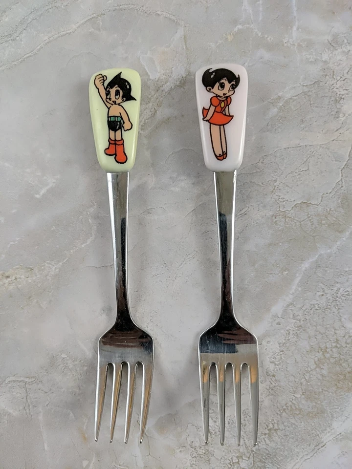 Tenedor de uranio vintage años 60 raro Astro niño & niña manga japonés Foto 1 de 4