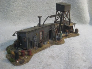 Vintage Revell HO Scale Assembled Sand &Pump House Weathered Detailed Landscaped - Picture 1 of 11