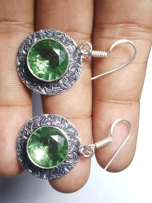 Hydro Tourmaline Handmade Gemstone Earring Jewelry Earrinf Size 1.5 Inches - Image 1 of 4