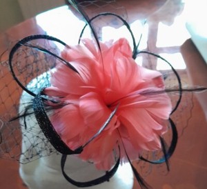 black and coral fascinator products for 