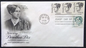 Scott 1844 1857 FDC Great Americans Series STRIP 3 Art Craft Cachet - Picture 1 of 3