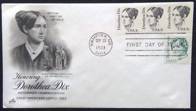 Scott 1844 1857 FDC Great Americans Series STRIP 3 Art Craft Cachet - Image 1 of 3