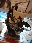 Duel of the Dragons Franklin Mint Bronze Sculpture by Michael Whelan