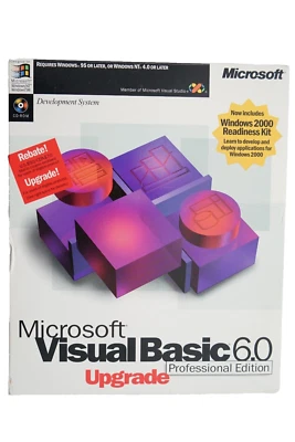 Microsoft Visual Basic Professional 6.0 6 Windows 7 10 11 Upgrade Full Ver BOX 7 - Image 1 of 4