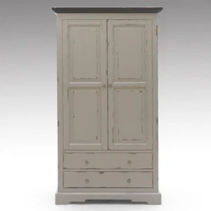 ARMADIO COUNTRY CHIC PROVENZALE FRANCESE LEGNO MASSELLO GRIGIO SHABBY VINTAGE - Imagen 1 de 3
