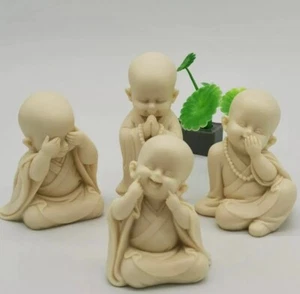 Set of 4 Happy Monks Moulded Candle - Picture 1 of 1
