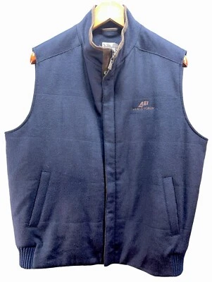 Peter Millar Vest Mens Small Blue Wool Cashmere Blend Full Zip Snap Up Lined - Image 1 of 4