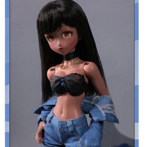 1/4 BJD Dolls Tan Skin Cartoon Girl Female Resin Nude Bare Eyes Face Makeup GIFT - Picture 1 of 12