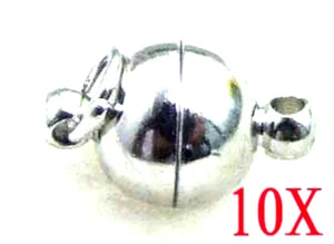 10X Plateado Redondo 8mm 1 Hebra Joyería Cierre Imán Accesorios para Joyería - Imagen 1 de 3