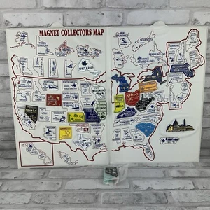 United States Original Magnetic Collectors Display Board Map w/21 Magnets - Picture 1 of 6
