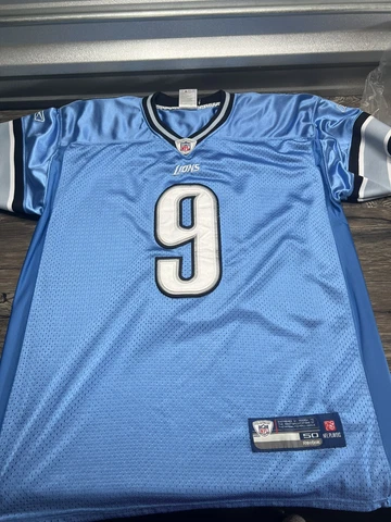 Men's Authentic Nike On Field Matthew Stafford Detroit Lions Jersey Sz 50 Sewn Cover