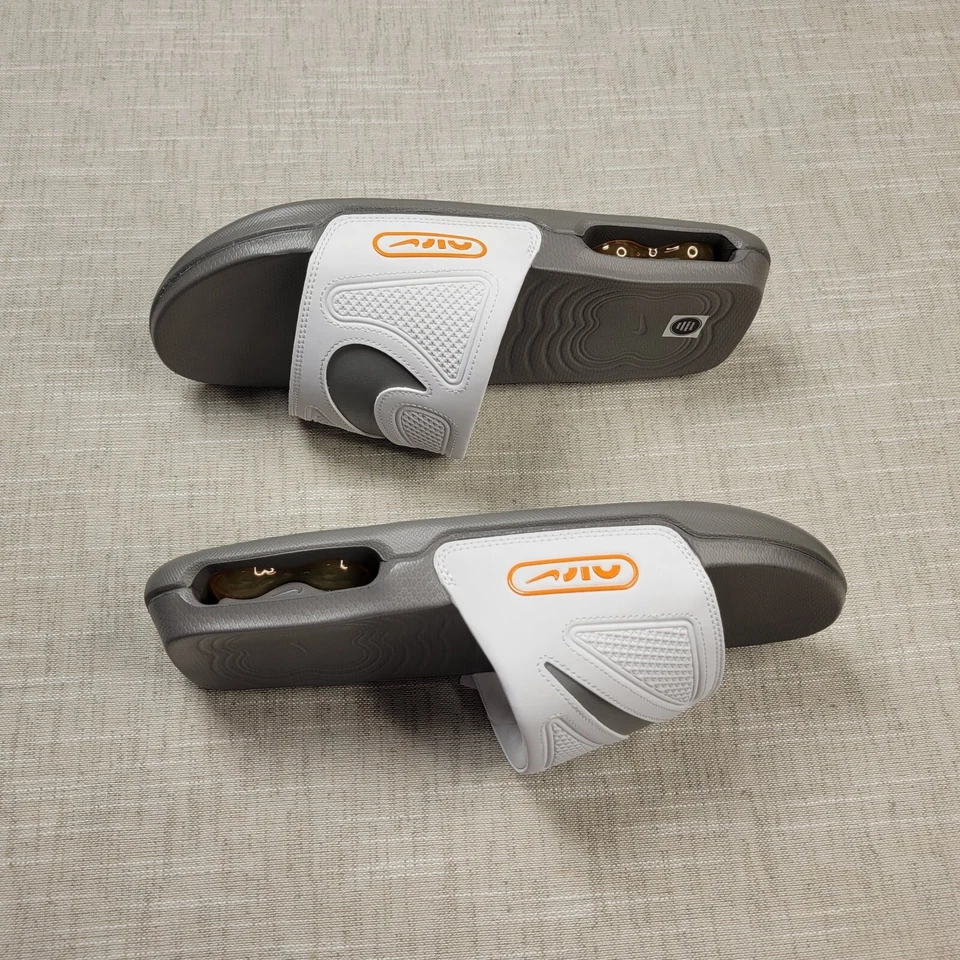 Nike Max Cirro Slides Sandals “White Gray Orange Platinum” DC1460-005 Men’s 13