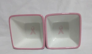 Pampered chef “ Help Whip Cancer” Limited, Edition Breast Cancer Set of 2 Bowls - Picture 1 of 7