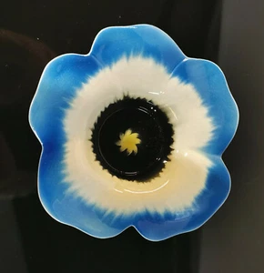 9942976-a Porzellan Teelichthalter Blüte blau Blume Wagner&Apel D12cm - Picture 1 of 2