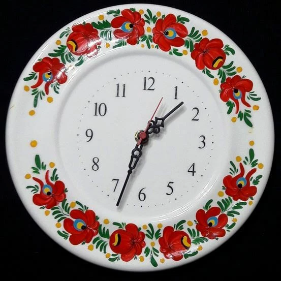 Wall clock with hand painted and Matyo pattern  3449 - Image 1 of 1