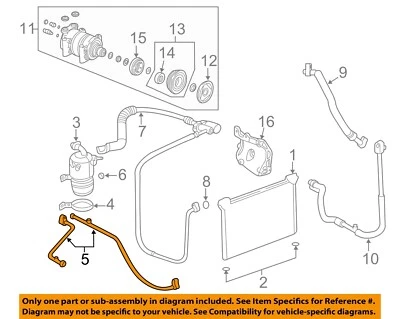 Condensador GM OEM 99-06 Avalanche 1500, líneas de compresor-línea de aire acondicionado 19418536 Foto 1 de 2