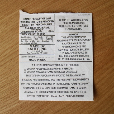 2021 Original KNOLL Womb Chair Self-Adhesive Tag Label Authentic Cover