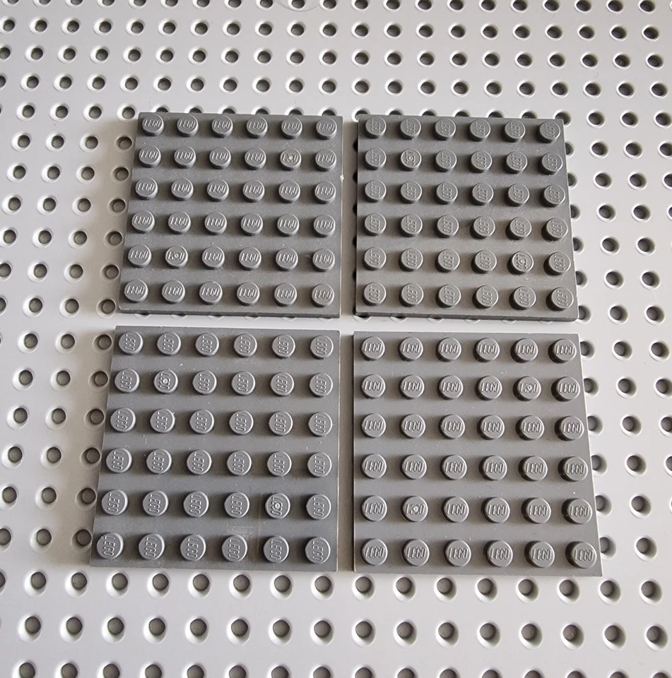 LEGO Platte Bauplatte Basisplatte flach 4 stk neu dunkelgrau 6x6 Plate 3958 R2 - Bild 1 von 1
