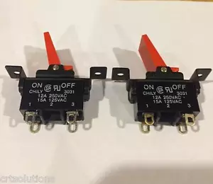 2PCS DPST ON OFF 15A 125VAC (12A 250VAC) LARGE TOGGLE SWITCH HIGH QUALITY - Picture 1 of 1