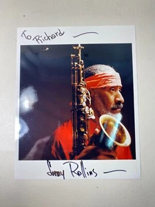 SONNY ROLLINS - FOTOGRAFIA AUTOGRAFATA CON INCISIONE a Riccardo - Foto 1 di 8