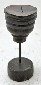 Antique Wooden Small Candle Holder Stand Original Old Hand Carved - Picture 1 of 6