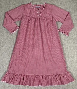 Sweet Dreams Size 12 Girls Red Gingham Nightgown Long Sleeve Ruffle Trim - Picture 1 of 7