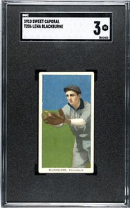 1909-1911 T206 White Border Lena Blackburne Providence (ML) SC 350/30 - SGC 3 VG