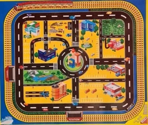 GIANT CITY "PLAYMAT" ROAD LAYOUT CARS FLOOR PLASTIC MAT - Picture 1 of 3