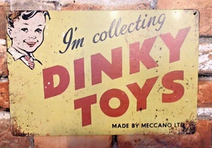 Vintage Patina Style 12'x8" DINKY TOYS Advertising Sign. FREE SHIPPING! - Picture 1 of 6